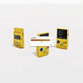 Yellow Retro Handheld Game Consoles With Classic Design And Colorful Buttons
