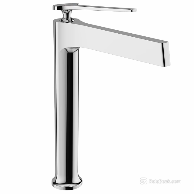 Modern Chrome Faucet with Sleek Design for Bathroom Sink Contemporary Style 3d model 