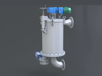 Industrial Self Cleaning Filter With Motorized Components And Pipe Connections 3d model