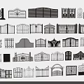 Various Decorative Gate Designs Featuring Ornate Patterns And Classic Styles 3d model