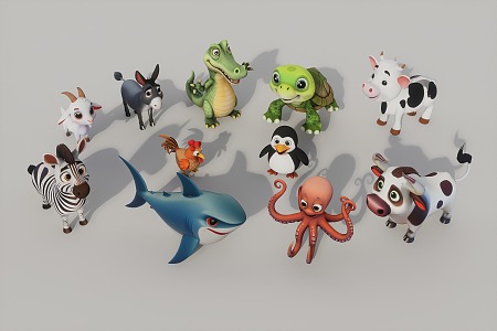 Stylized Animal Pack 3d model