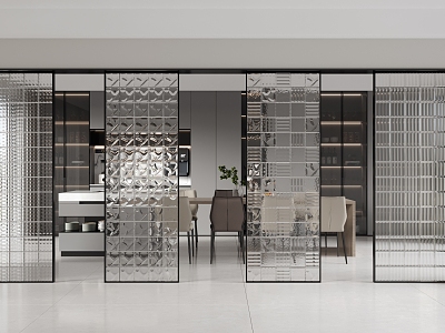 Modern glass partition 3d model