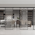 Modern glass partition 3d model