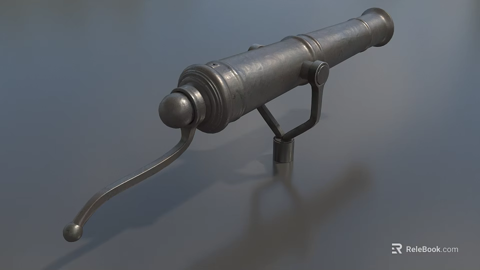 Ancient Medieval Cannon Weapon With Metal Barrel And Vintage Artillery Design 3d model 
