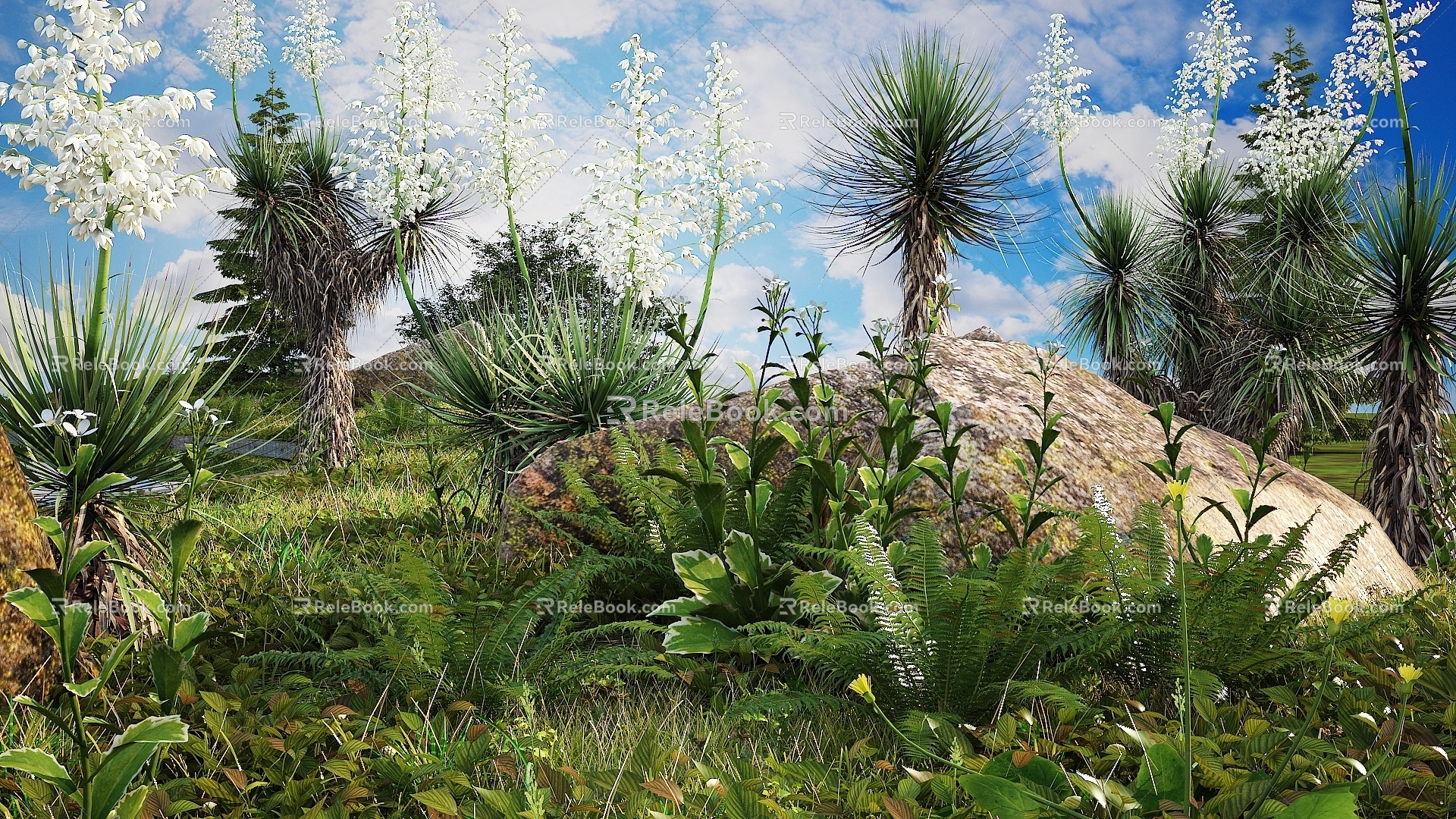 Modern Grass Tropical Plant 3d model