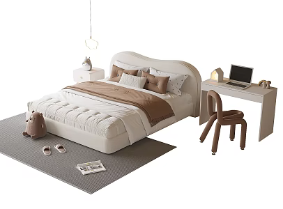 Modern Children's Bed Children's Desk Chair 3d model