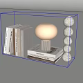 Stacked Books With Modern Table Lamp And Spherical Decor Elements 3d model