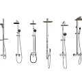 Different Styles of Modern Bathroom Accessories with Shower Heads Handheld Showers and Systems