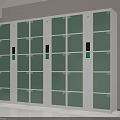 Modern White And Green Storage Lockers With Electronic Locks And Multiple Compartments