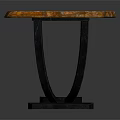 Solid Wood Live Edge Table with Natural Grain Black Metal Base and Modern Design 3d model