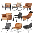 Stylish Modern Leisure Chairs With Leather Wooden Metal Frame And Comfortable Designs
