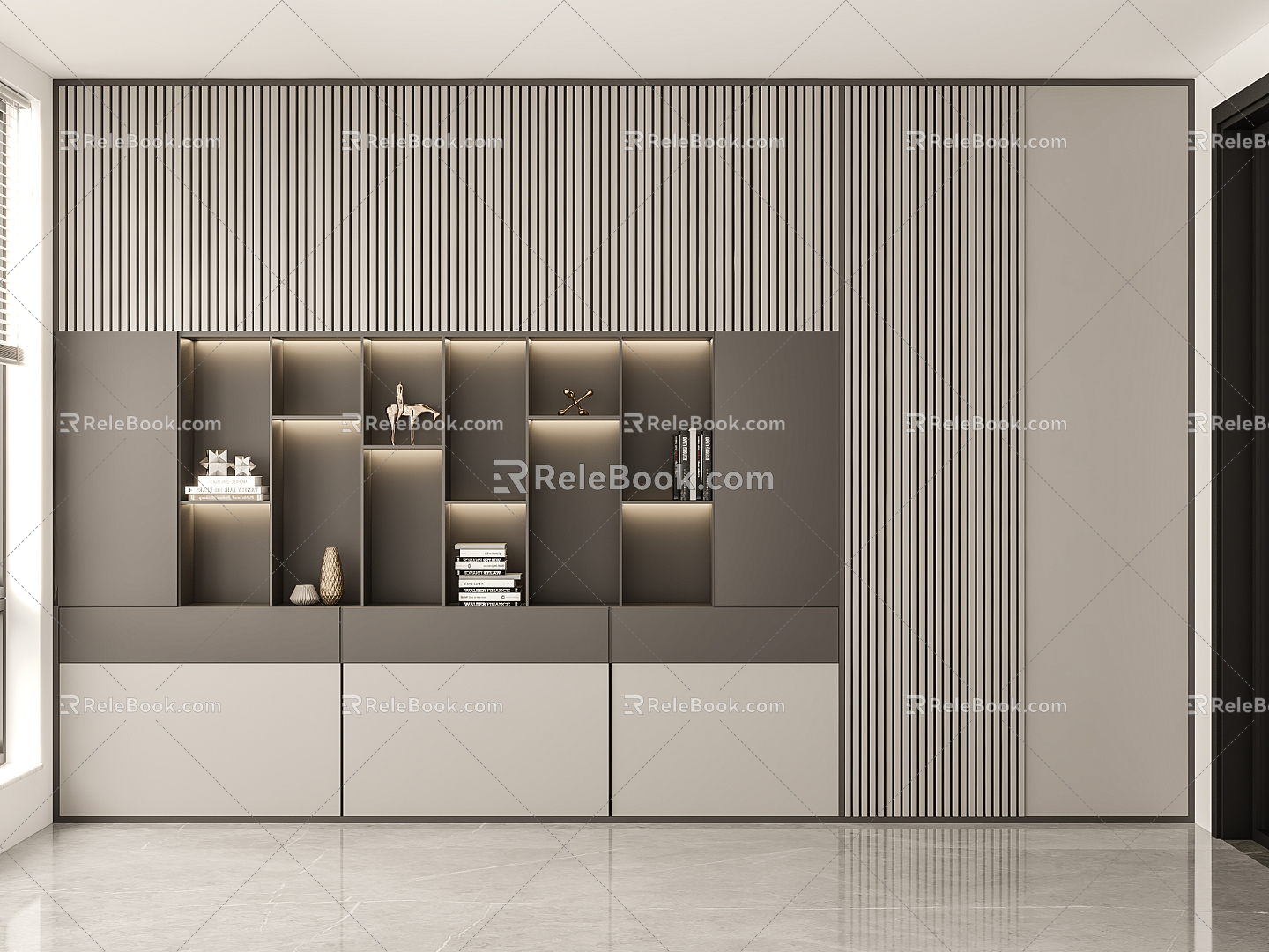 Modern bookcase 3d model