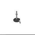 Adjustable Industrial Support Foot With Black Circular Base Metal Bolt And Mounting Holes