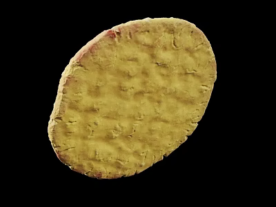 Golden Potato Chip With Textured Surface On Black Background Crispy Snack 3d model