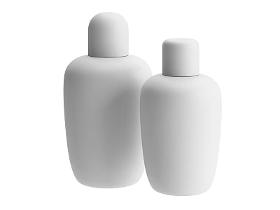 Minimalist White Bottles Decorative Ornament Set With Modern Stylish Design For Home Interior 3d model
