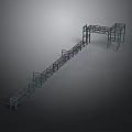 Industrial Metal Scaffolding Structure With Frame Connections And Long Supports