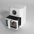 White Kitchen Air Fryer With Digital Display And 180 Degrees Cooking Food