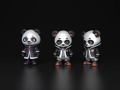 Giant Panda Giant Panda Cub Little Panda Cartoon Giant Panda Cartoon Material Cartoon Elements Cartoon Animals Animal Characters Children's Toys 3d model