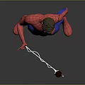 Spider Man Game And Movie Character In Red Blue Costume Posing With Web 3d model