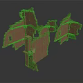 Broken Red Brick Wall Scene Components With Damaged Edges And Ruined Structures