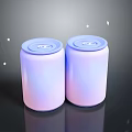 Vibrant Pink Purple Gradient Beverage Cans With Blue Lids On Dark Background And Star Decorations