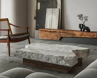 Quiet Stone Tea Table Shaped Stone Coffee Table Rock Coffee Table 3d model