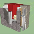 Building Component Section Details With Structural Layer Waterproof Membrane And Metal Connectors 3d model