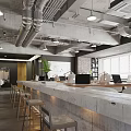 Modern Public Office Space Interior With Conference Table Ergonomic Chairs Wooden Doors And Large Windows