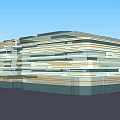 Modern Office Building Exterior With Glass Facade Green Roof And Multi Story Structure