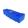 Blue Industrial Mechanical Valve Block With Multiple Bolt Holes And Ports