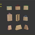 Decorative Brown Paper Bag Set With Various Styles And Designs For