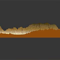 Detailed 3D Terrain Model With Mountain Ranges Green River And Orange Base