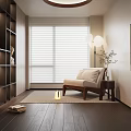 Soft Linen Upholstered Solid Wood Single Chair For Cozy Modern Home Leisure Reading Space