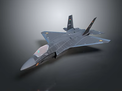 Modern Stealth Fighter Jet Model With Sleek Aerodynamic Design And Dark Finish 3d model