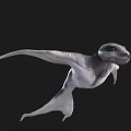 Silver Gray Mythical Creature With Streamlined Body Large Wings And Forked Tail