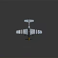 Vintage Gray Fighter Plane With 524 Number Star Stripes Insignia And Yellow Propeller