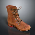 Comfortable Brown Leather Lace up Boots With Red Sole For Daily Use