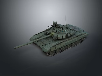 Modern Main Battle Tank 3D Rendered Green Military Vehicle With Turret Gun Barrel And Tracks 3d model