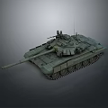 Modern Main Battle Tank 3D Rendered Green Military Vehicle With Turret Gun Barrel And Tracks