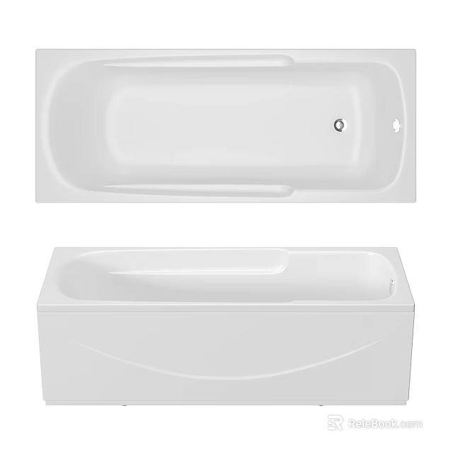 White Modern Bathtub With Sleek Design Smooth Edges And Ergonomic Shape 3d model 