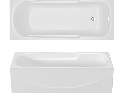 White Modern Bathtub With Sleek Design Smooth Edges And Ergonomic Shape 3d model