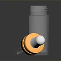 Clear Glass Empty Bottle With Gold Cap And Dropper Tool On Black Surface