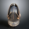 Ancient Samurai Warrior Helmet With Intricate Metal Carvings And Ornate Decorations