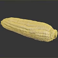 Fresh White Corn Cob on Black Background with Clear Reflection
