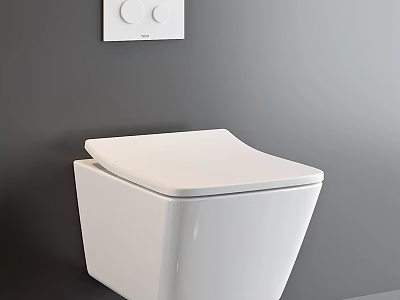 Sleek White Modern Toilet Design With Gray Wall And Control Panel In Contemporary Bathroom Interior 3d model