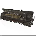 Vintage Black Steam Train Model With Gold Stripes And Retro Design
