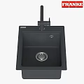 Modern Black Square Kitchen Sink With Single Handle Faucet And Matte Finish