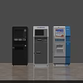 Public Self Service Terminals With Modern Design Black Gray Blue White Screen And Operation Panel