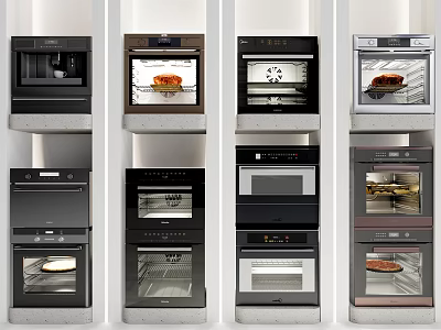 Various Styles of Modern Electric Ovens as Essential Kitchen Appliances 3d model