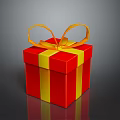 Red Gift Box With Yellow Ribbon And Bow For Daily Gifting Needs